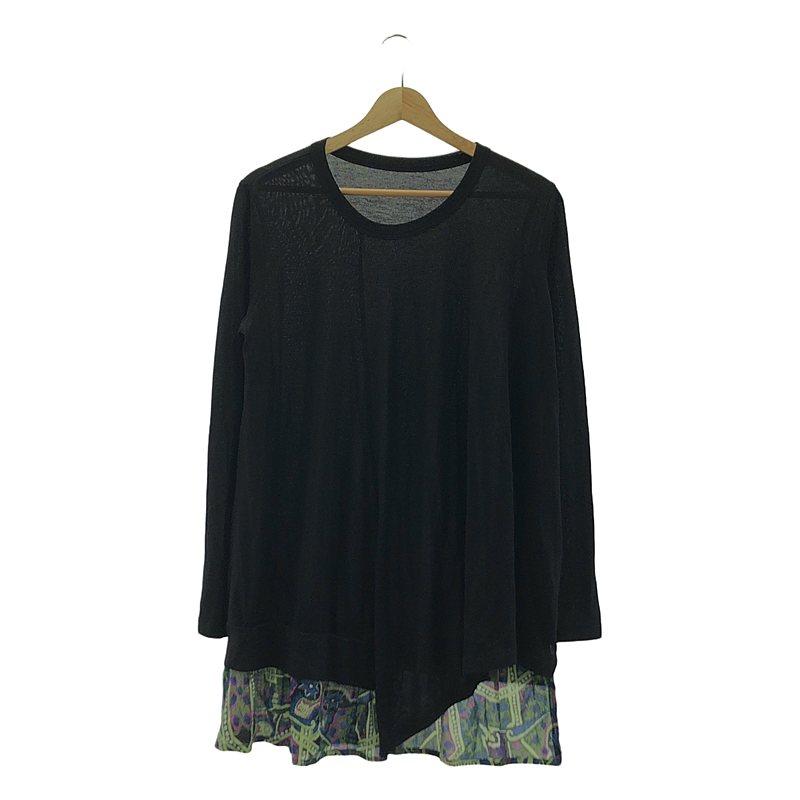 Y’s ワイズ アシンメトリー 刺繍カットソー ハイネック ロング丈 2サイズ レディース Y's ワイズ アシンメトリー 刺繍カットソー ハイネック