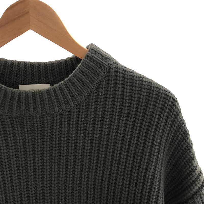 HYKE - HYKE / ハイク | リブ クルーネック クロップドニット | 1 | グレー系 | レディース HYKE / ハイク | リブ クルーネック クロップドニット 1 グレー
