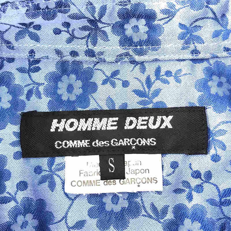 【美品】  COMME des GARCONS HOMME DEUX / コムデギャルソンオムドゥ | 2016SS | フラワー ジャガード コットンシャツ | S | ブルー｜kldclothing｜05