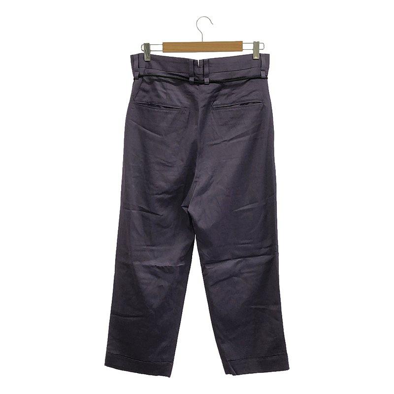 【新品】  prasthana / プラスターナ | glossy twill lazy slacks スラックス パンツ | M | ブラック | メンズ 新品】 prasthana / プラスターナ | glossy twill lazy slacks