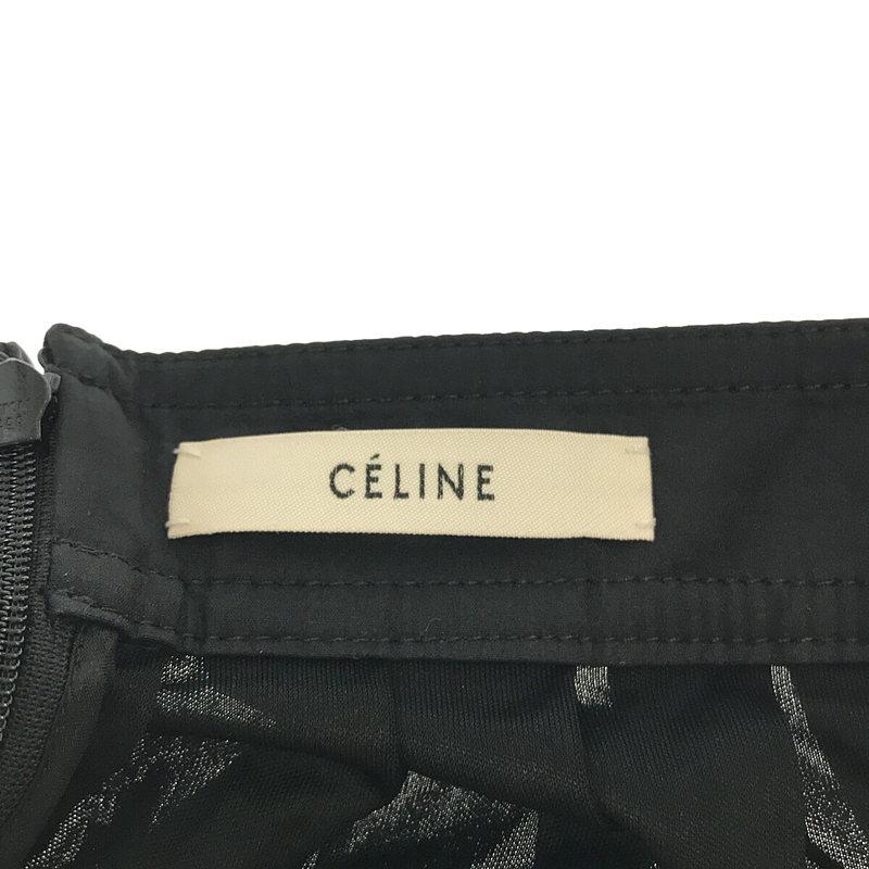 Celineセリーヌロゴプリーツスカート　36 アウトレット】【ラスト1点】CELINE セリーヌ プリーツスカート