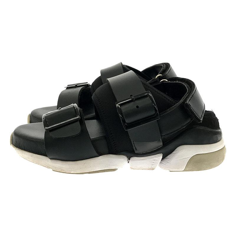 【美品】  CLANE / クラネ | × ORPHIC オルフィック コラボ SNIEKER SANDAL レザー スニーカー スポーツ ストラップ サンダル | ブラック｜kldclothing｜02