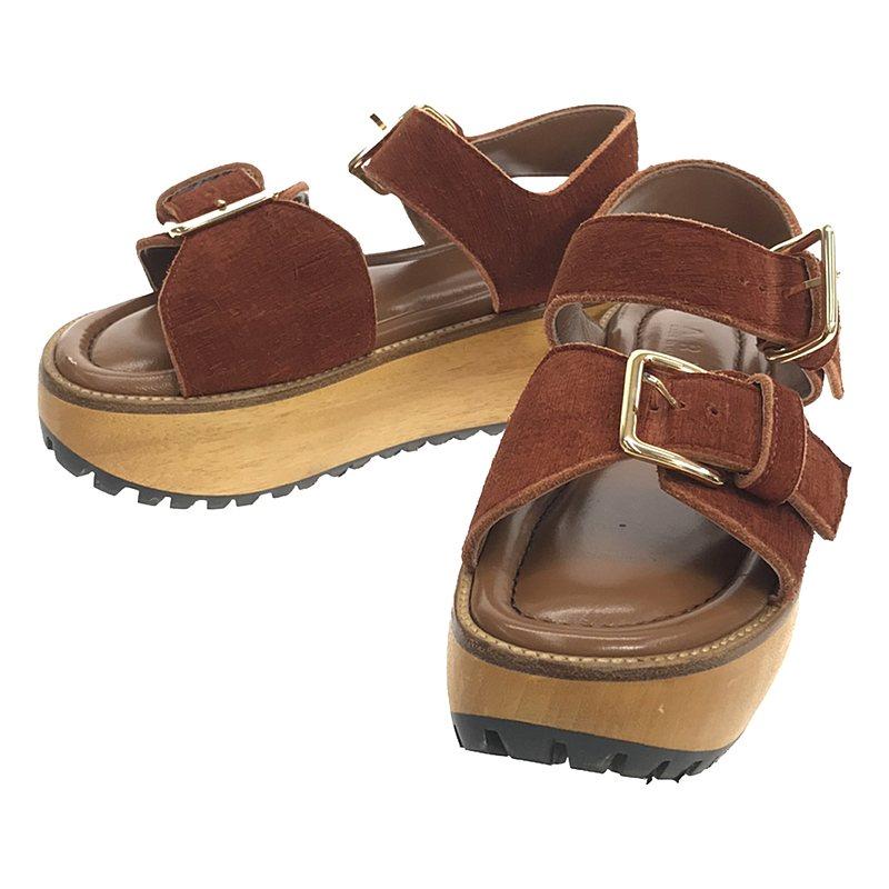 MARNI 【美品】 / マルニ | ウッドソール 厚底サンダル 36 キャメル  