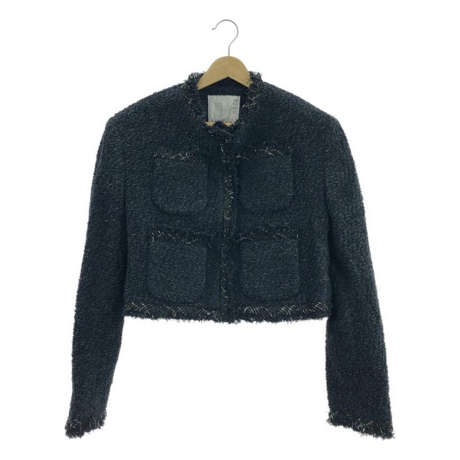 sacai（サカイ） tweed jacket ツイード ノーカラージャケット : KLD