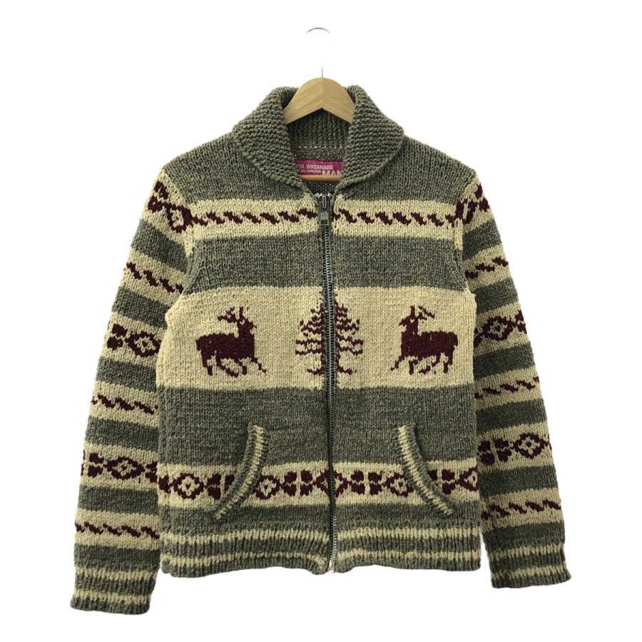 ☆ジュンヤワタナベ　MAN☆ピンク☆恐竜カウチンベスト☆ニット☆ダイナソーS ジュンヤワタナベマン カウチンニット