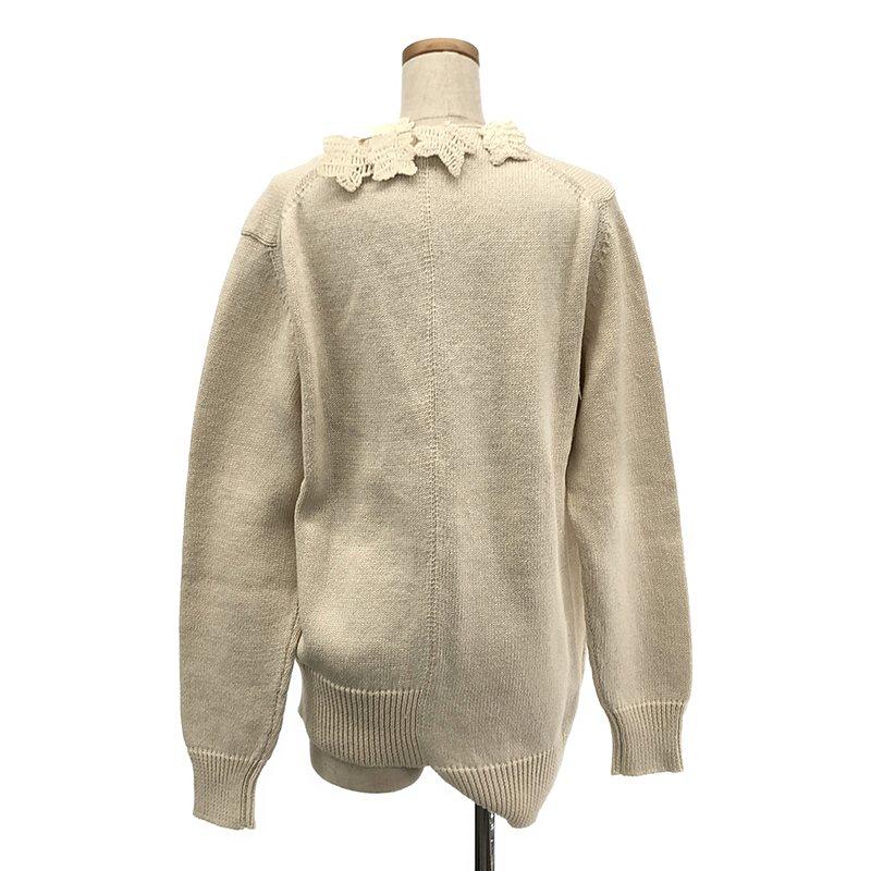 【美品】  JIL SANDER / ジルサンダー | リーフディテール カーディガン | 34 | アイボリー | レディース JIL SANDER（ジルサンダー） 【美品】 | リーフディテール