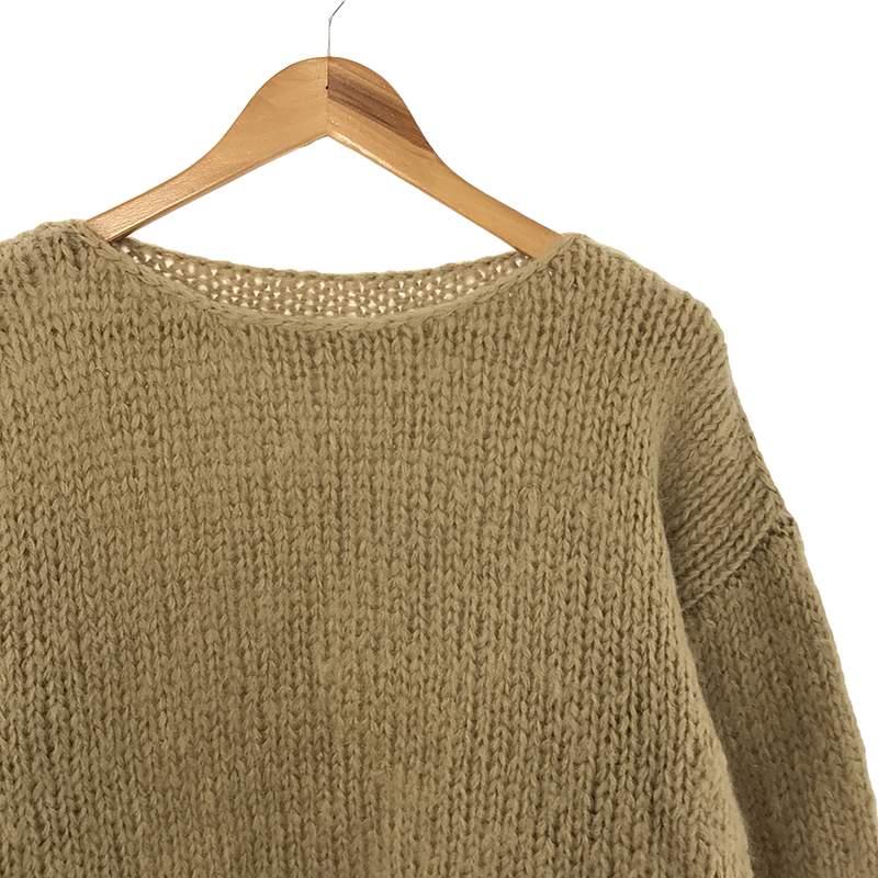 nowosベージュ 長袖ニットセーター