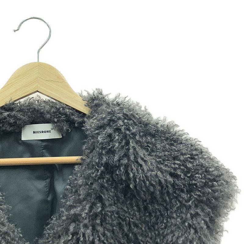 【美品】  MIESROHE / ミースロエ | ファー ノースリーブ Vネック ベスト | F | グレー | レディース 美品】 MIESROHE / ミースロエ | ファー ノースリーブ Vネック