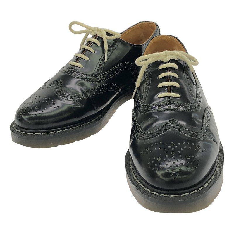 SOLOVAIR / ソロヴェアー | 5 Eye Brogue Shoe メダリオン ウィングチップ レザー シューズ | 7 | ブラック | メンズ SOLOVAIR / ソロヴェアー | Black & White 5 Eye Brogue Shoe