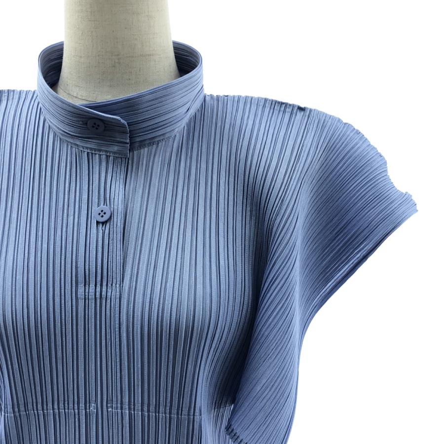 イッセイミヤケ プリーツプリーズ ハイネック ワンピース ライトブルー 4 PLEATS PLEASE ISSEY MIYAKE / プリーツプリーズイッセイミヤケ