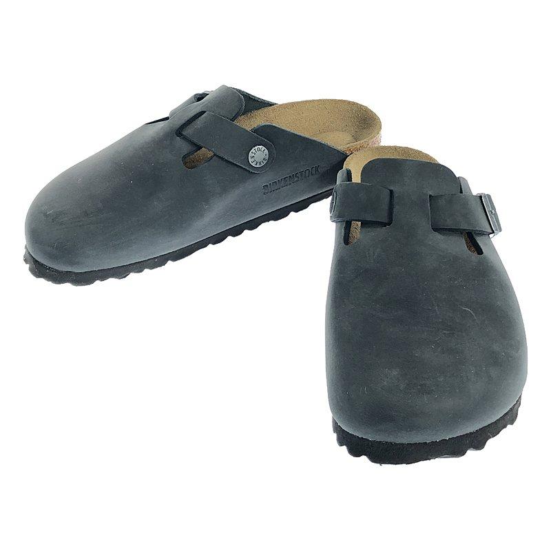 美品 ビルケンシュトック 39 25.0 ボストン クロッグ レザー ブラック  