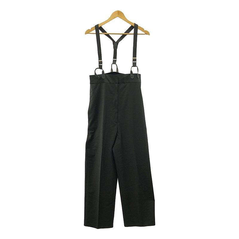 美品＜H＞トロピカルハイウエストサスペンダーパンツ黒　ビューティアンドユース H BEAUTY&YOUTH / エイチビューティアンドユース | トロピカル