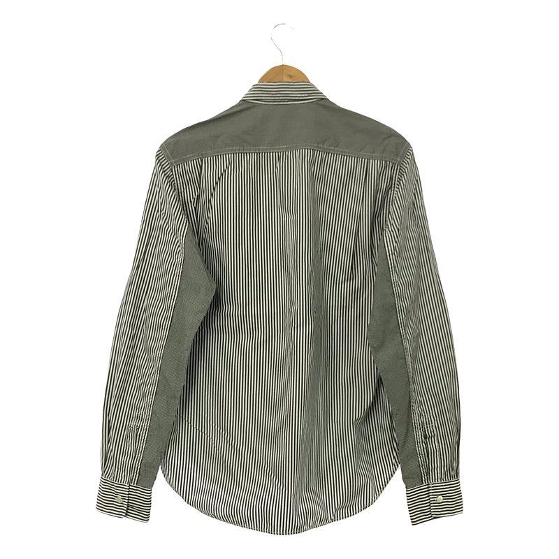 コムデギャルソン　HOMME DEUX グリーンストライプ長袖シャツ S コムデギャルソンHOMME DEUX グリーンストライプ長袖シャツ S