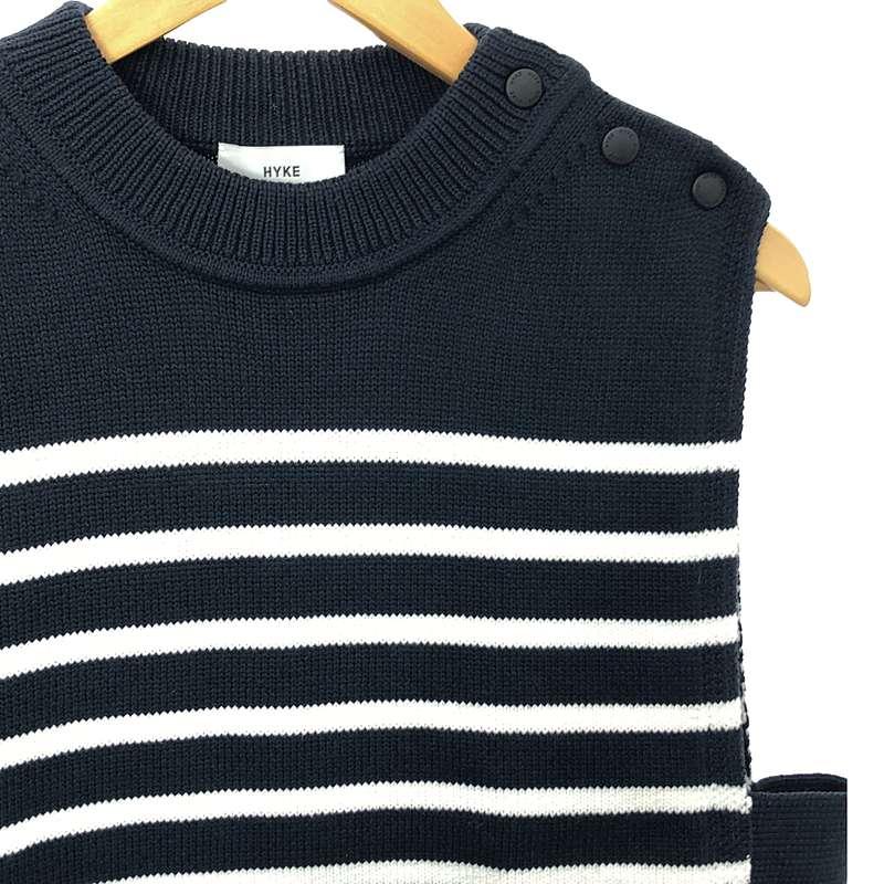 ハイクニットベスト HYKE / ハイク | 2022SS STRIPED SWEATER CROPPED TOP ニット