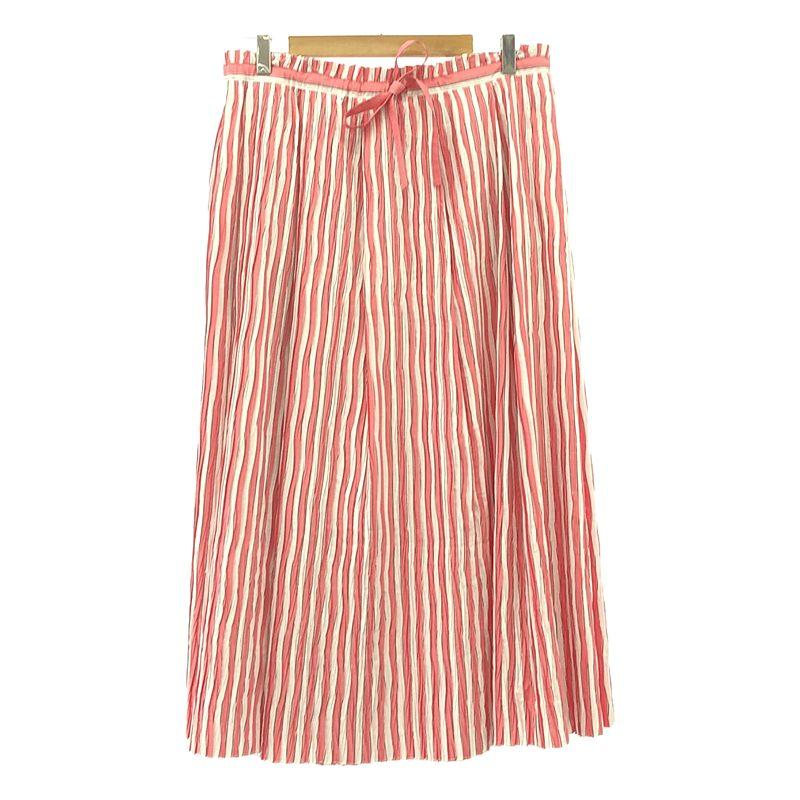 Drawer プリーツスカート38 DRAWER Drawer / ドゥロワー | ストライプ プリーツ タック