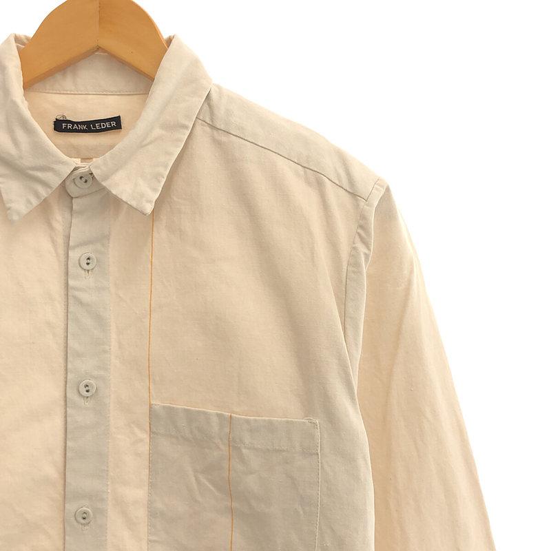FRANK LEDER / フランクリーダー| 1960s Vintage Bedsheet Fabric / ベッドリネンシャツ | エクリュ/オレンジ | メンズ｜kldclothing｜02