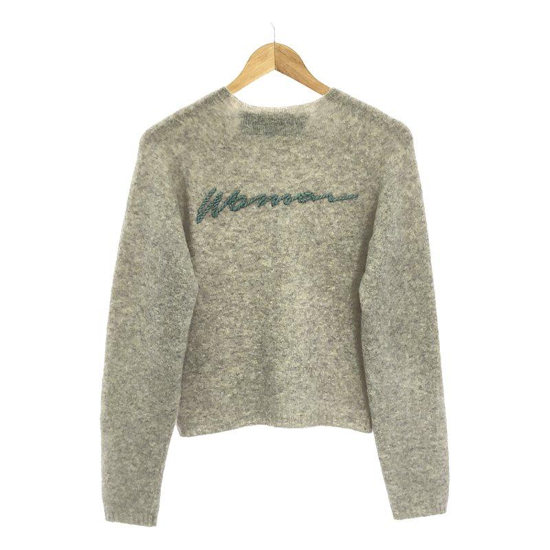 Off-White - Off-White / オフホワイト | ウール モヘア バック刺しゅう クルーネックニット | 36 | グレー | レディース Off-White / オフホワイト | ウール モヘア バック刺しゅう