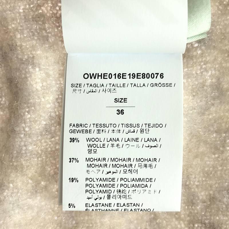 Off-White - Off-White / オフホワイト | ウール モヘア バック刺しゅう クルーネックニット | 36 | グレー | レディース Off-White / オフホワイト | ウール モヘア バック刺しゅう