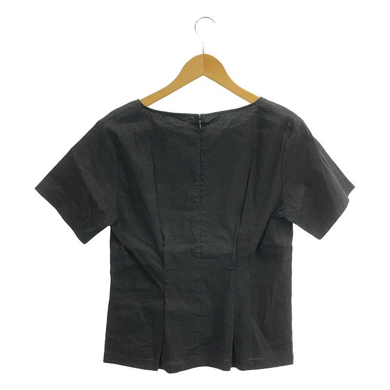 theory luxe / セオリーリュクス | セットアップ リネン ストレッチ ブラウス / ジップポケット パンツ | 42 | ブラック | レディース theory luxe / セオリーリュクス | セットアップ リネン ストレッチ