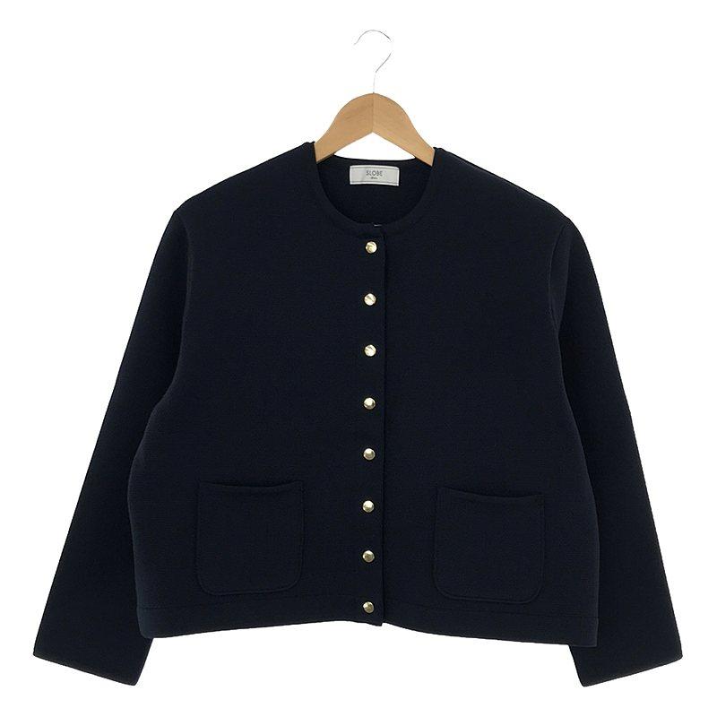 SLOBE IENA ニットクルージャケット　ネイビー SLOBE IENA ?SLOBE / スローブイエナ | 2021AW ニットクルー