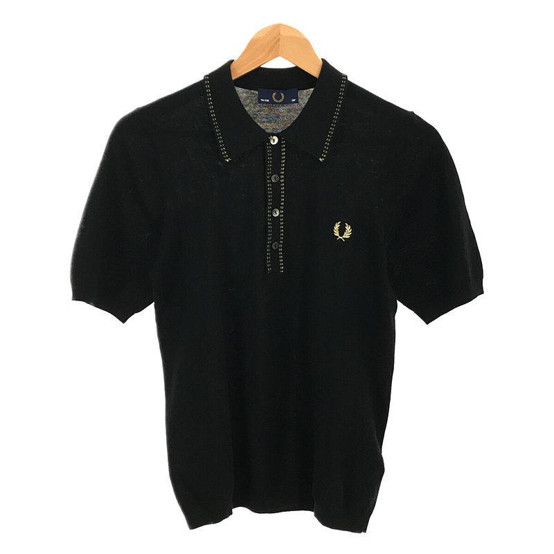 FRED PERRY / フレッドペリー | ニットジャガード ポロシャツ | 38 | ブラック | メンズ｜kldclothing