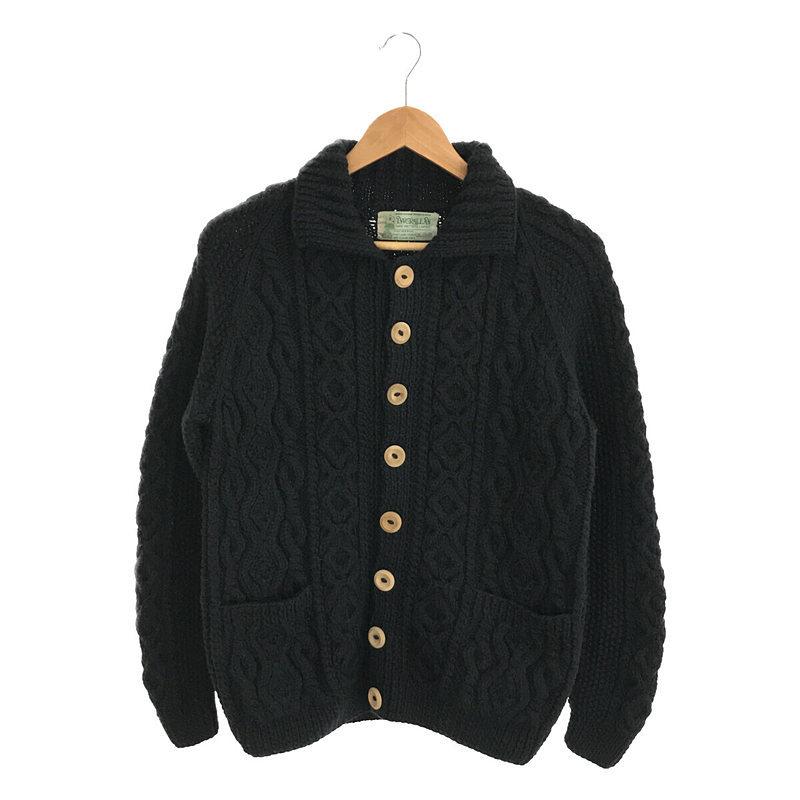 INVERALLAN / インバーアラン | 3A LUMBER CARDIGAN 緑タグ アランニット カーディガン | ネイビー | メンズ｜kldclothing