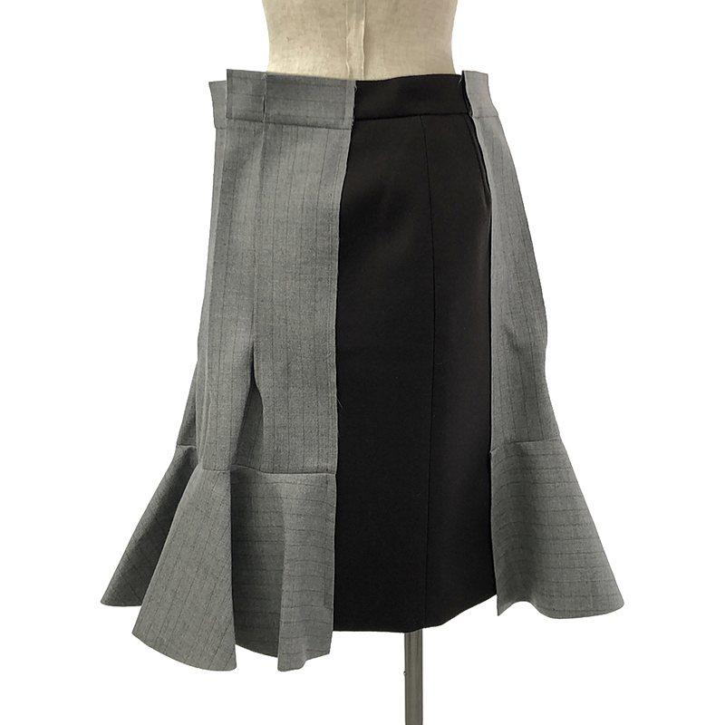 新品未使用Sacai 23AW Wool Melton Skirt 黒 サイズ1 sacai（サカイ） | 2023AW | Wool Melton Stripe Skirt ウールメルトン