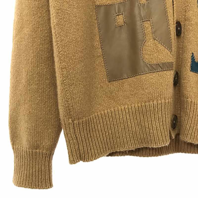 HERMES / エルメス | 2020AW カシミヤ100% レザーパッチ ニット HERMES / エルメス | 2020AW カシミヤ100% レザーパッチ ニット