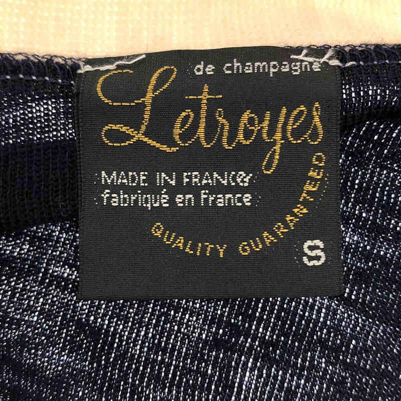 Letroyes / ルトロワ | フランス製 ウール 金ボタン Vネック ライン カーディガン | S | ネイビー｜kldclothing｜05