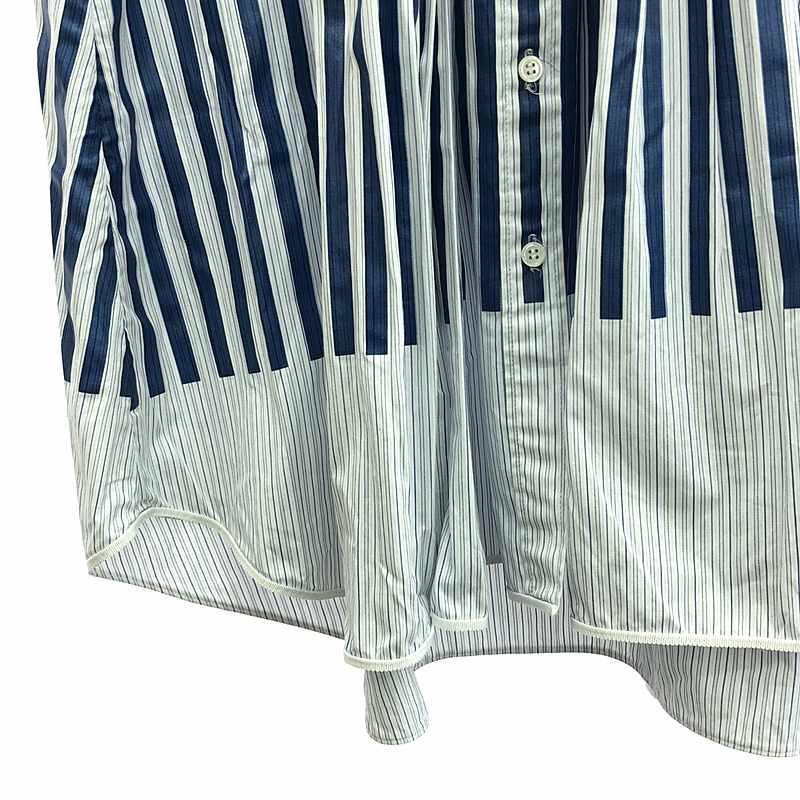 sacai（サカイ） | 裁断 ストライプ タック シャツワンピース | 1