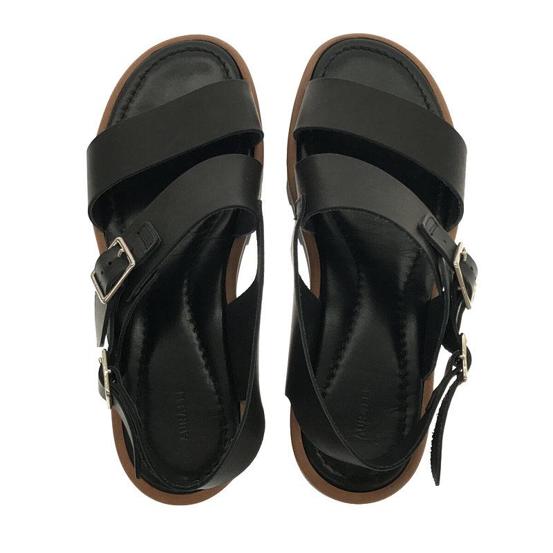 【美品】  AURALEE / オーラリー | Leather Belt Sandals Made By foot the coacher レザー ベルト サンダル | 8 | ブラック | メンズ｜kldclothing｜04