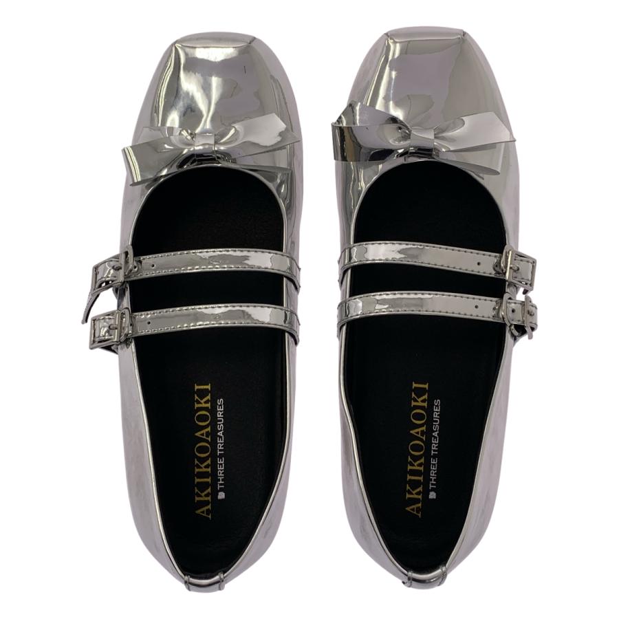 Akikoaoki Giselle Flat Mirror リボン付き　バレー AKIKOAOKI / アキコアオキ Giselle Flat Mirror メタリック リボン
