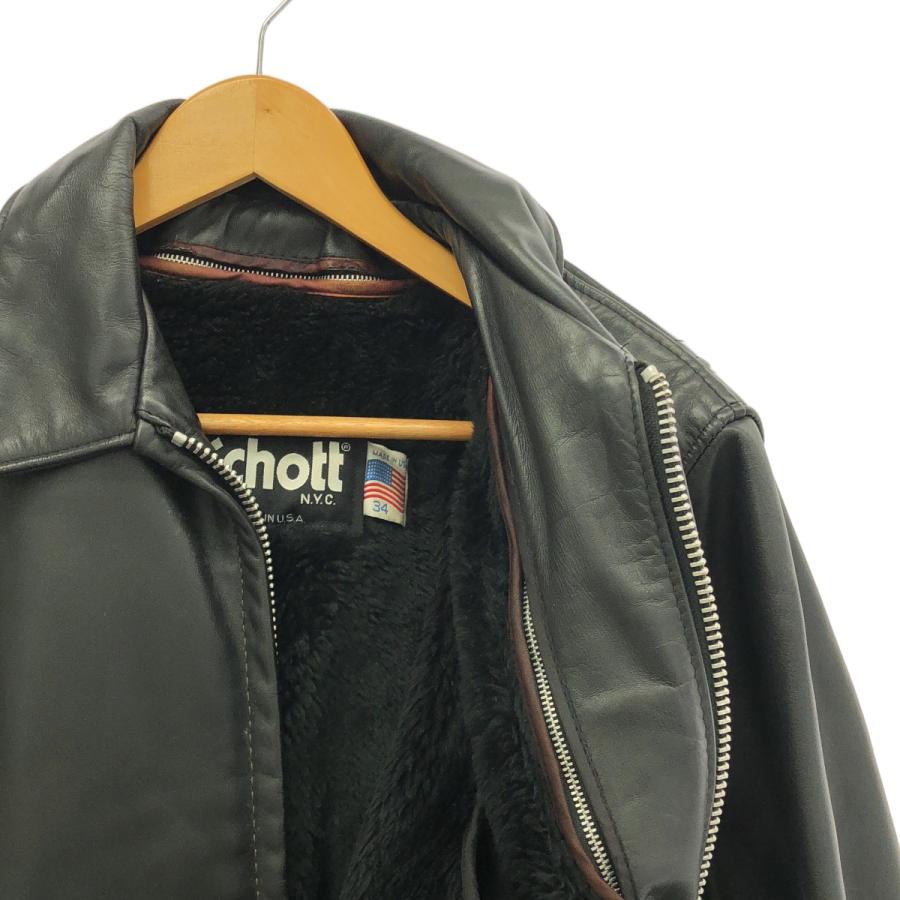 Schott ブラック レザーライダースジャケット 34 Schott single riders Jacket leather black 34 Used | eBay