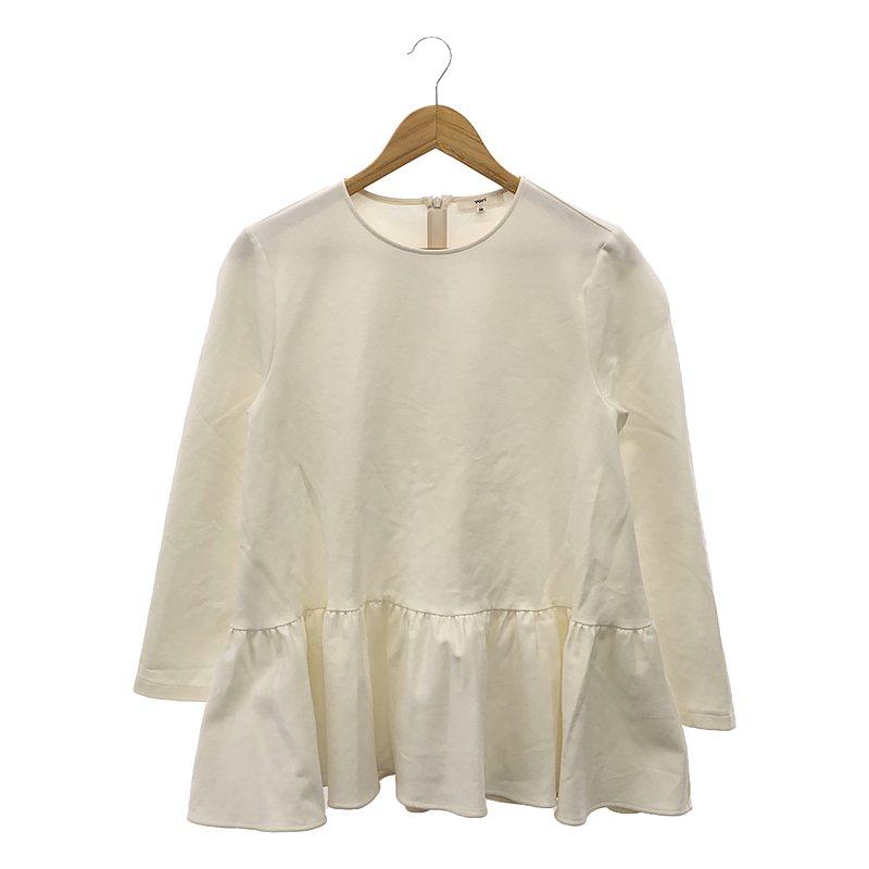 1回着用yori ぬくぬくヘムフリルブラウスホワイト38 