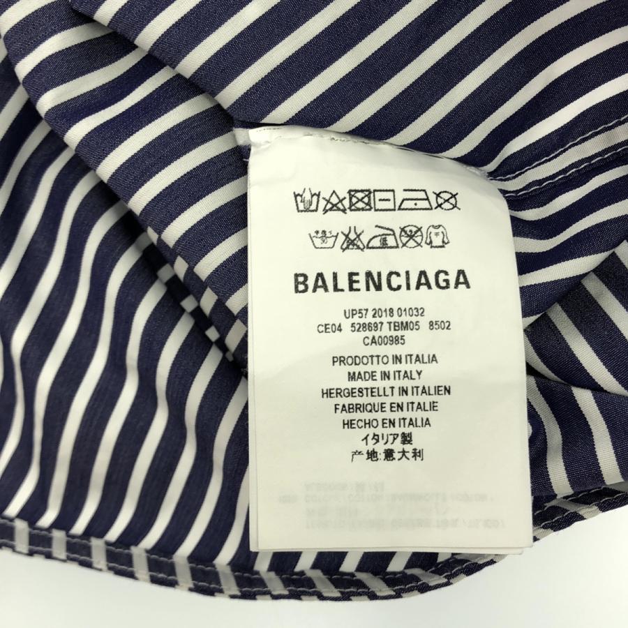 BALENCIAGA / バレンシアガ | stripe newspaper shirt ニュースペーパー ストライプ シャツ | ブルー/ホワイト | レディース BALENCIAGA（バレンシアガ） | stripe newspaper shirt ニュース