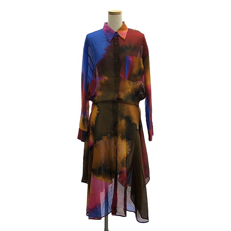 【美品】  DRIES VAN NOTEN / ドリスヴァンノッテン | 2022SS | Dras Water Color Dress 水彩柄 ロング ワンピース ドレス | DRIES VAN NOTEN