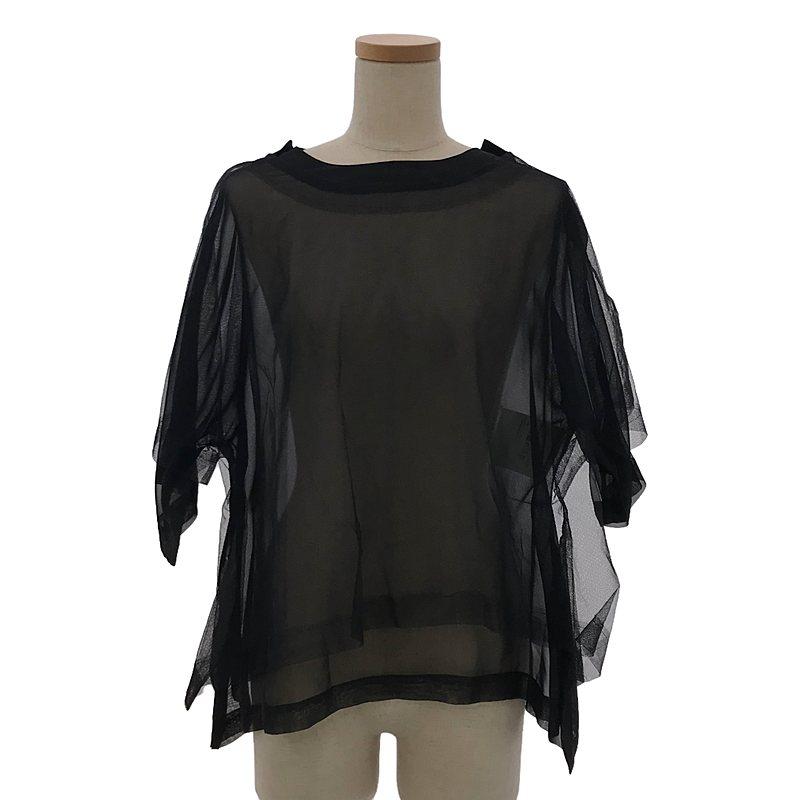 COMME des GARCONS / コムデギャルソン | 2022SS | チュール レイヤード クルーネック Tシャツ | S | ブラック | レディース COMME des GARCONS（コムデギャルソン） | 2022SS | チュール