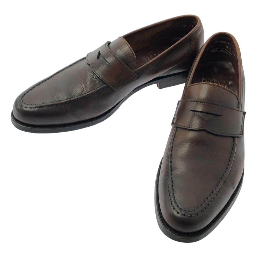 【未使用】CROCKETT&JONES 9E ローファー クロケット 革靴 極上☆クロケット&ジョーンズ 7.5EX【☆EATON/コインローファー