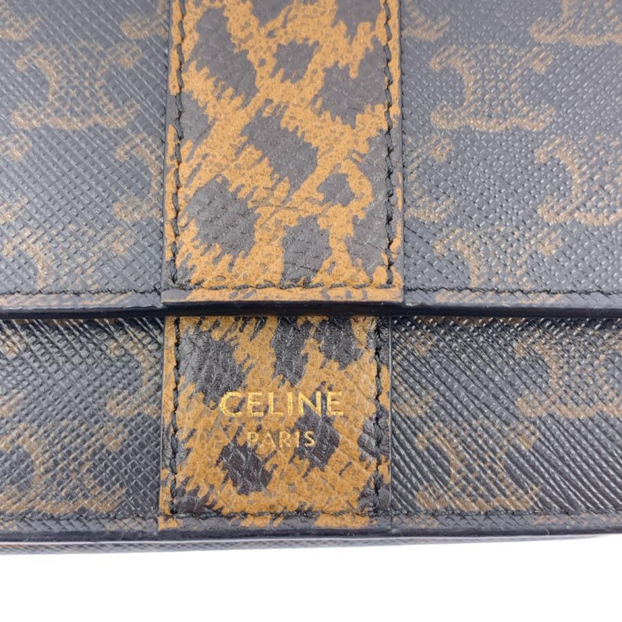 CELINE（セリーヌ） レザー トリオンフ レオパード コンパクト