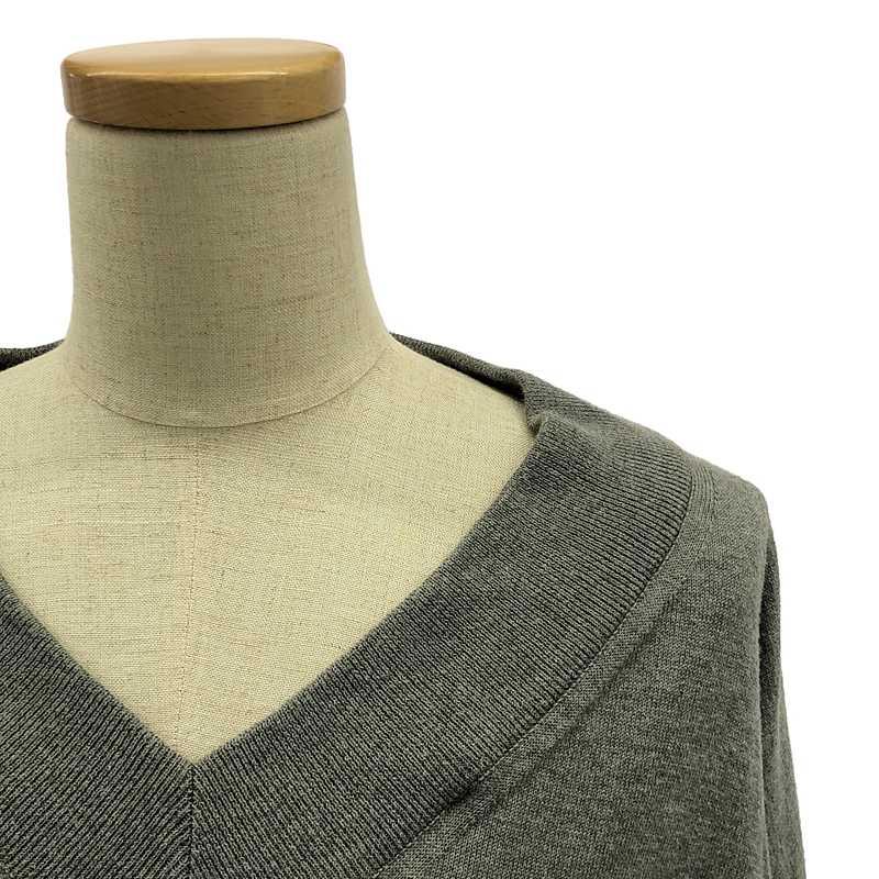 Maison Margiela / メゾンマルジェラ | レザー エルボーパッチ スリット ウール ニット プルオーバー | S | ブラック | レディース Maison Margiela（メゾンマルジェラ） | レザー エルボーパッチ