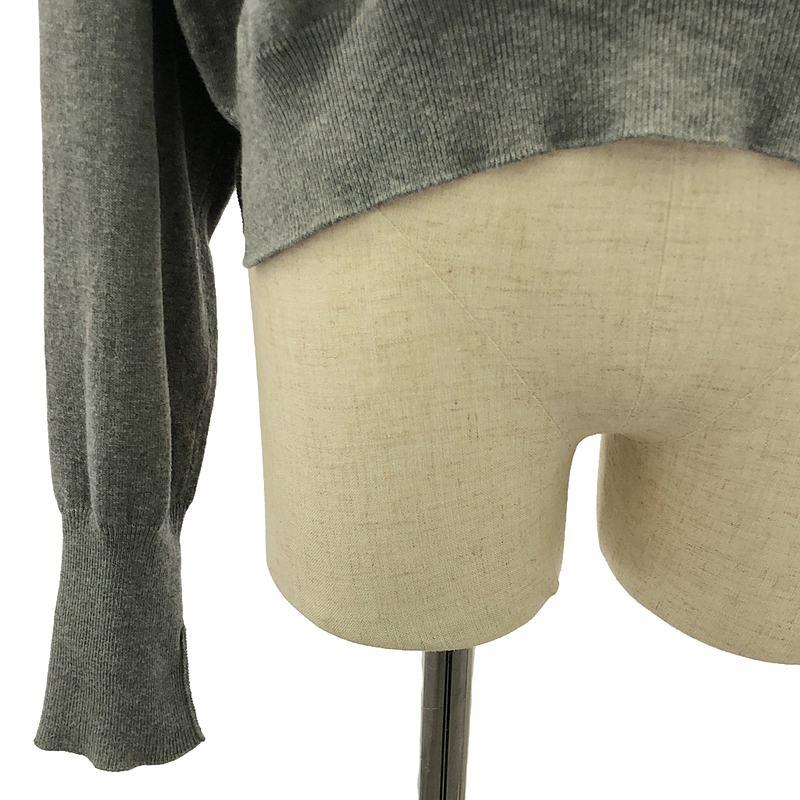 Maison Margiela / メゾンマルジェラ | レザー エルボーパッチ スリット ウール ニット プルオーバー | S | グレー | レディース Maison Margiela（メゾンマルジェラ） | レザー エルボーパッチ