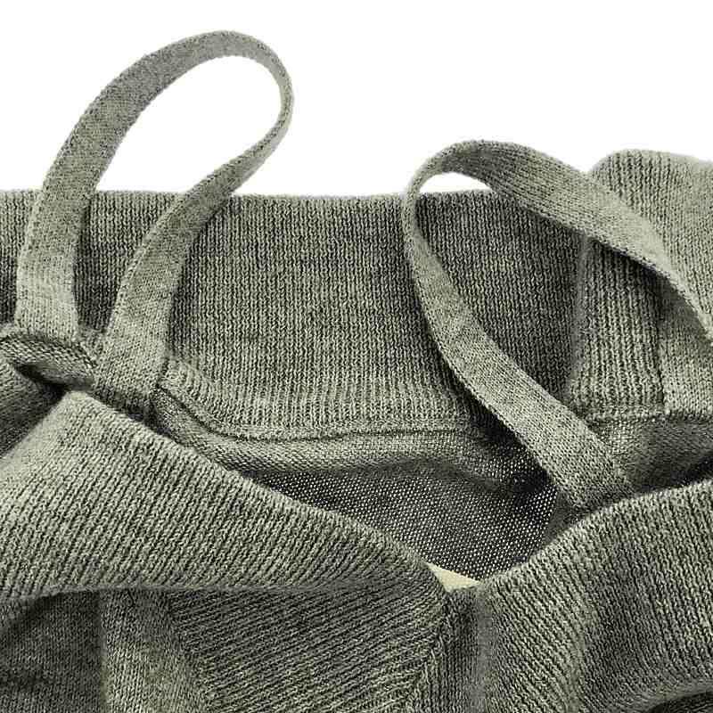 Maison Margiela / メゾンマルジェラ | レザー エルボーパッチ スリット ウール ニット プルオーバー | S | グレー | レディース Maison Margiela（メゾンマルジェラ） | レザー エルボーパッチ