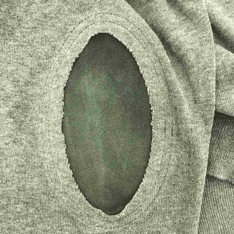 Maison Margiela / メゾンマルジェラ | レザー エルボーパッチ スリット ウール ニット プルオーバー | S | グレー | レディース Maison Margiela（メゾンマルジェラ） | レザー エルボーパッチ