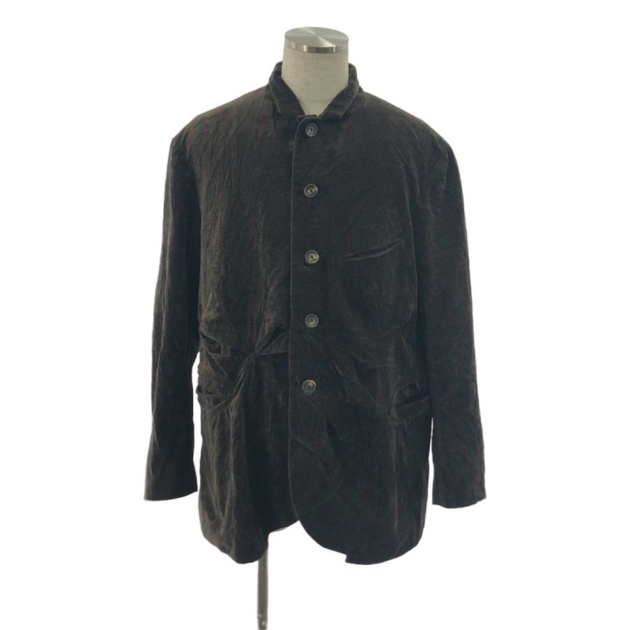 【美品】  ziggy chen / ジギーチェン | 2023AW | VELVETEEN PLEATS BLAZER / ベッチン シングル オーバー ジャケット / 総裏地 | 44 | ダークブラウン系 | メンズ ziggy chen / ジギーチェン VELVETEEN PLEATS BLAZER ベッチン