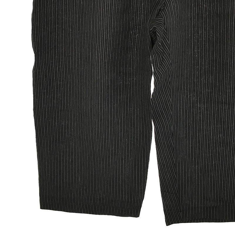 【新品】  MAINU / マイヌ | 2021SS | Linen/和紙 Ojo Stripe Side Dirts Pocket Wide Pants リネン ストライプ サイドダーツポケット ワイ｜kldclothing｜04