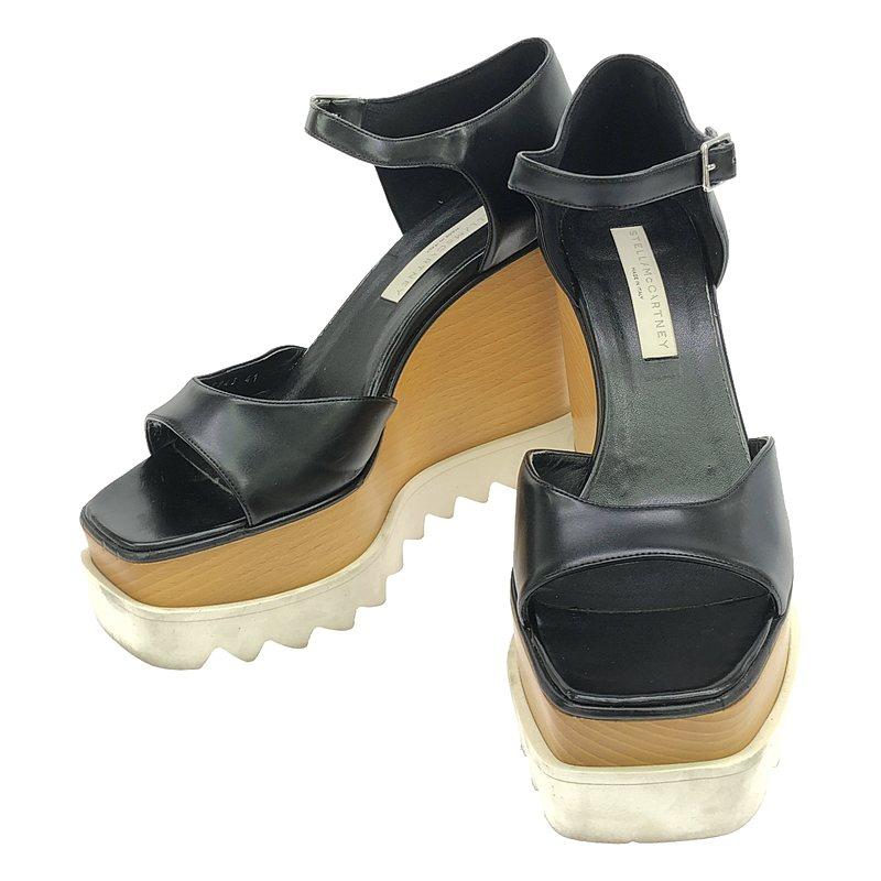 STELLA McCARTNEY / ステラマッカートニー | エリス ウェッジソール サンダル | 41 | ブラック | レディース | Stella McCartney