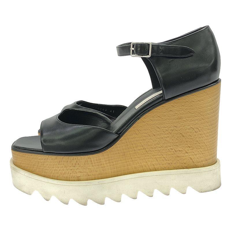 STELLA McCARTNEY / ステラマッカートニー | エリス ウェッジソール サンダル | 41 | ブラック | レディース | Stella McCartney | 01