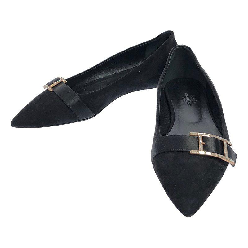 HERMESエルメス未使用フラットシューズ型押し35.5