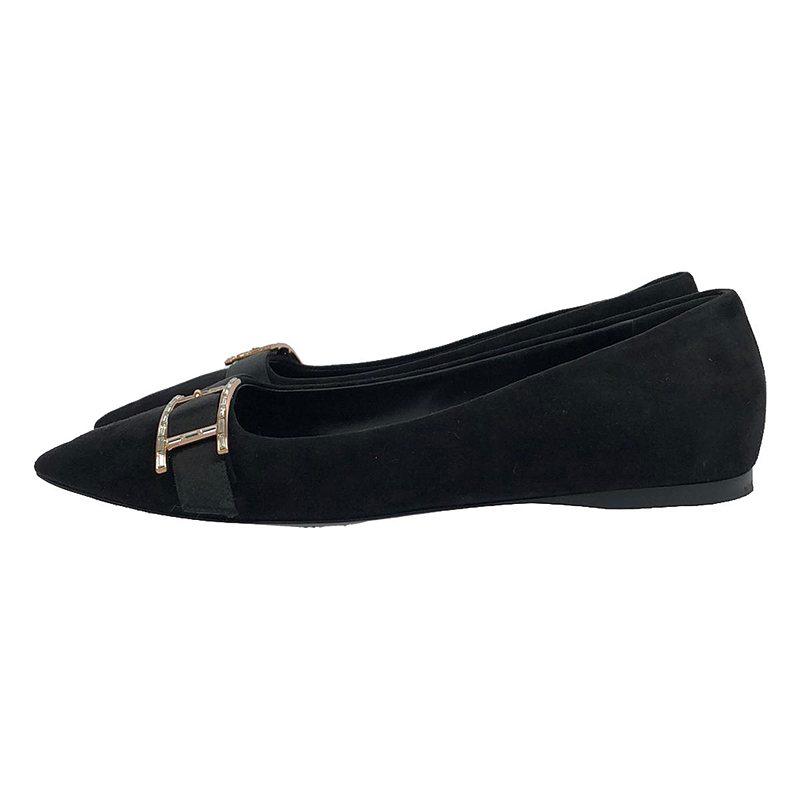 HERMES / エルメス | アピバックル スエード フラットパンプス | 36 1 