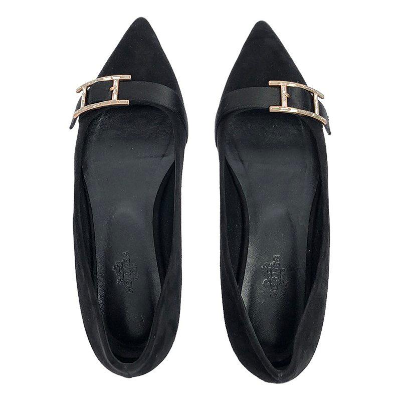 HERMES / エルメス | アピバックル スエード フラットパンプス | 36 1 